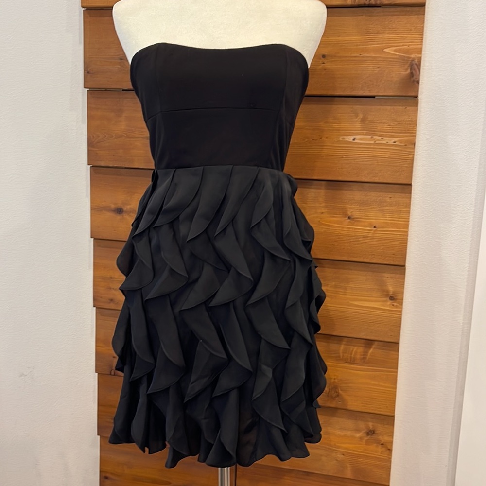 Black strapless dress
